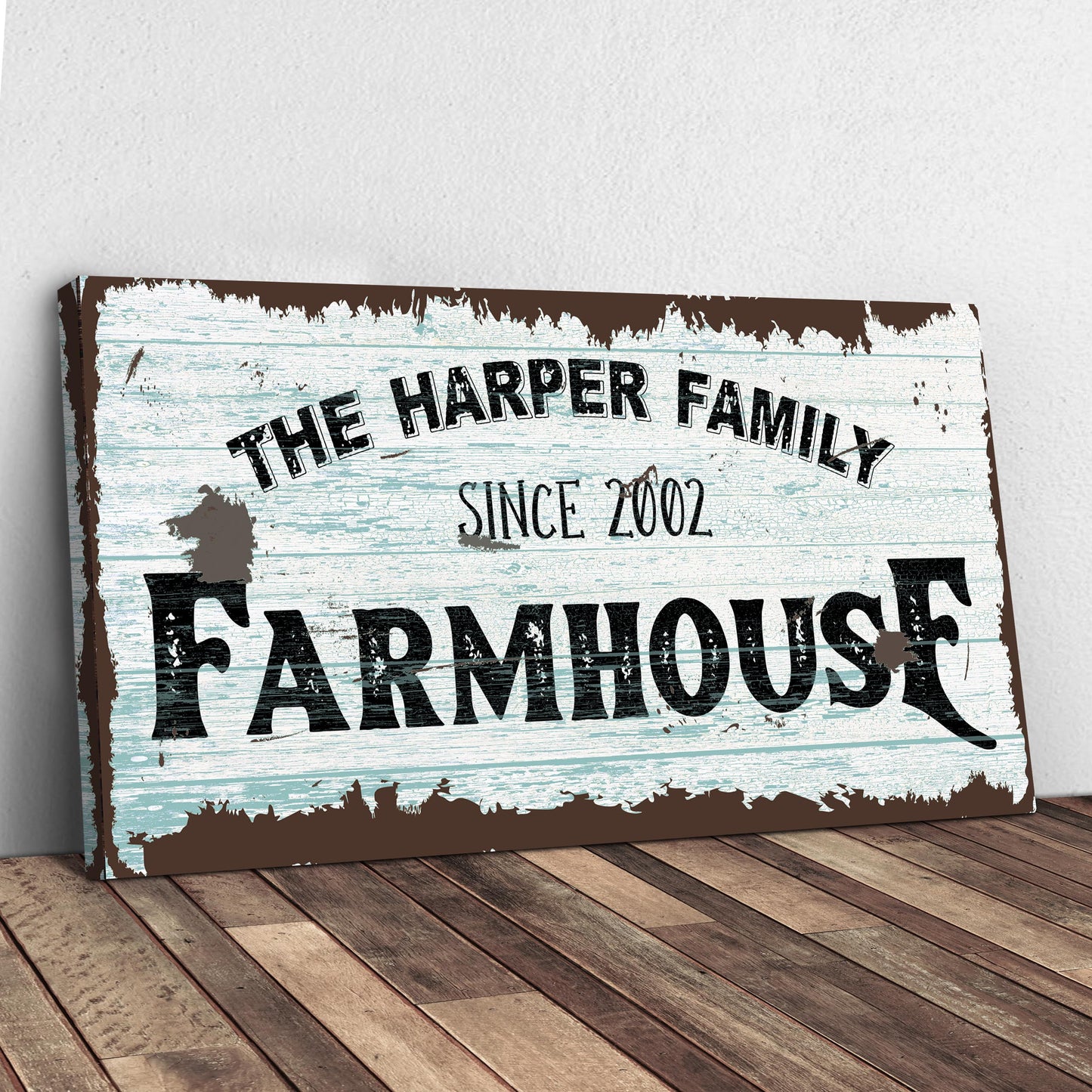 Family Farmhouse Personalized Canvas Sign IV