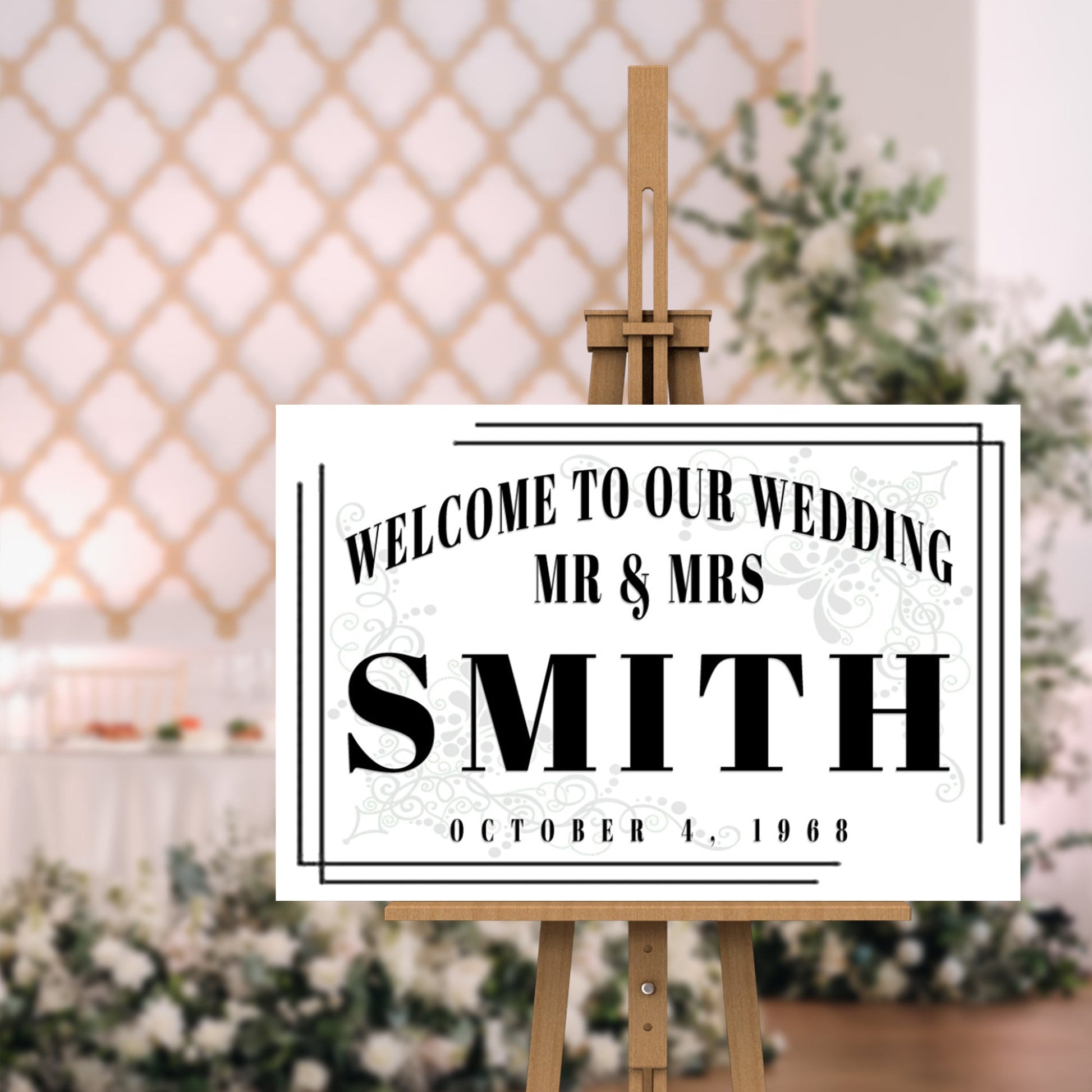 Personalized Welcome To Our Wedding rustic word-art canvas sign