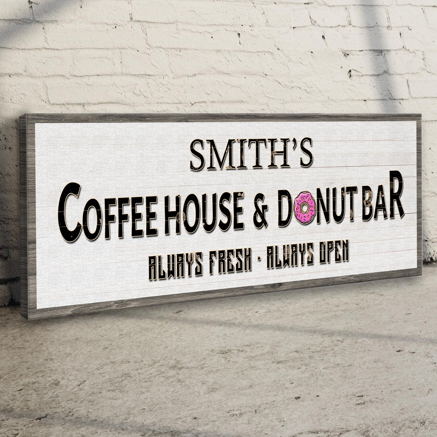 Coffee House And Donut Bar Canvas Sign II