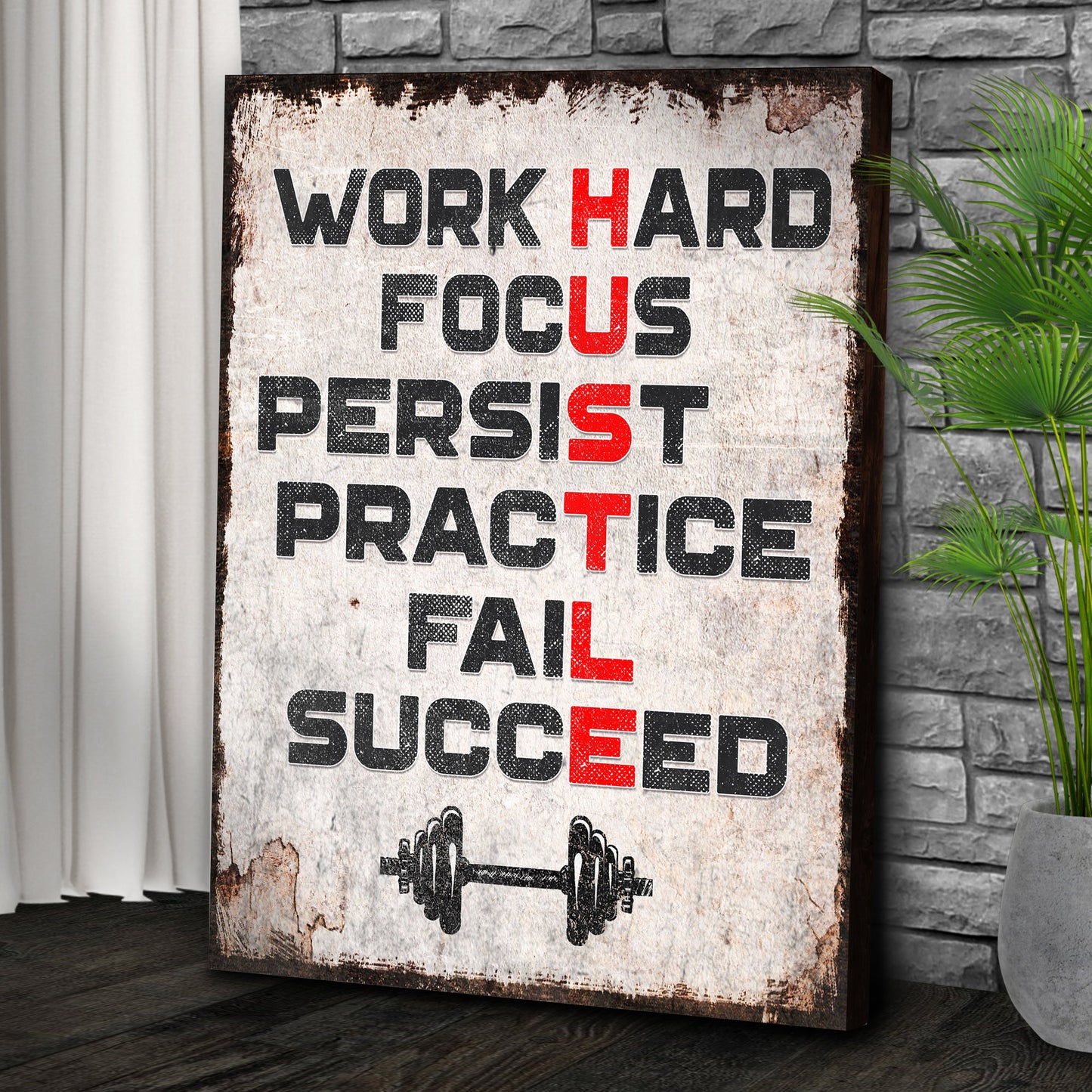 Hustle Motivational Canvas Wall Art