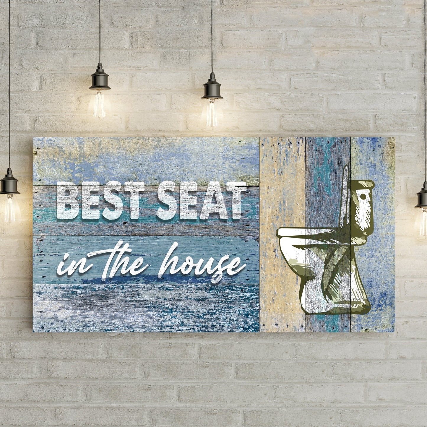 Best Seat In The House Bathroom Canvas Sign II