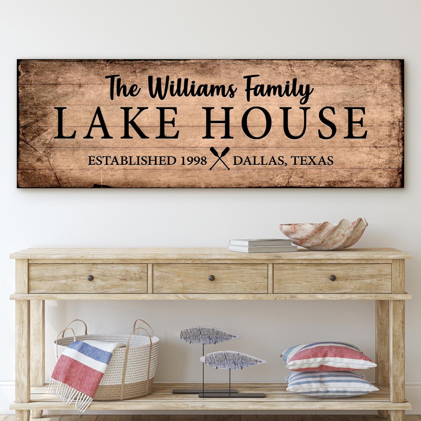 Family Lake House Canvas Sign VI