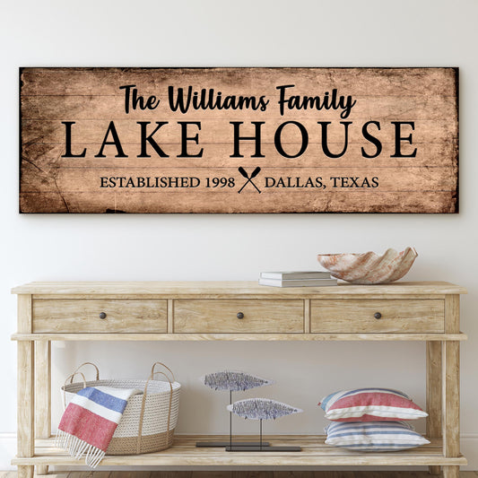 Family Lake House Canvas Sign VI