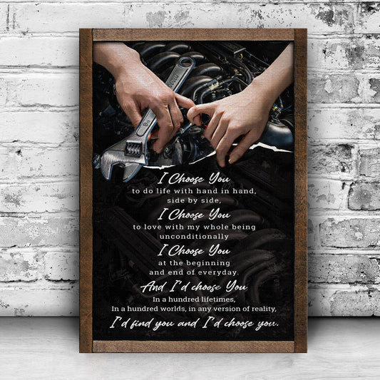 I'd Find You And I'd Choose You Couple Canvas Sign