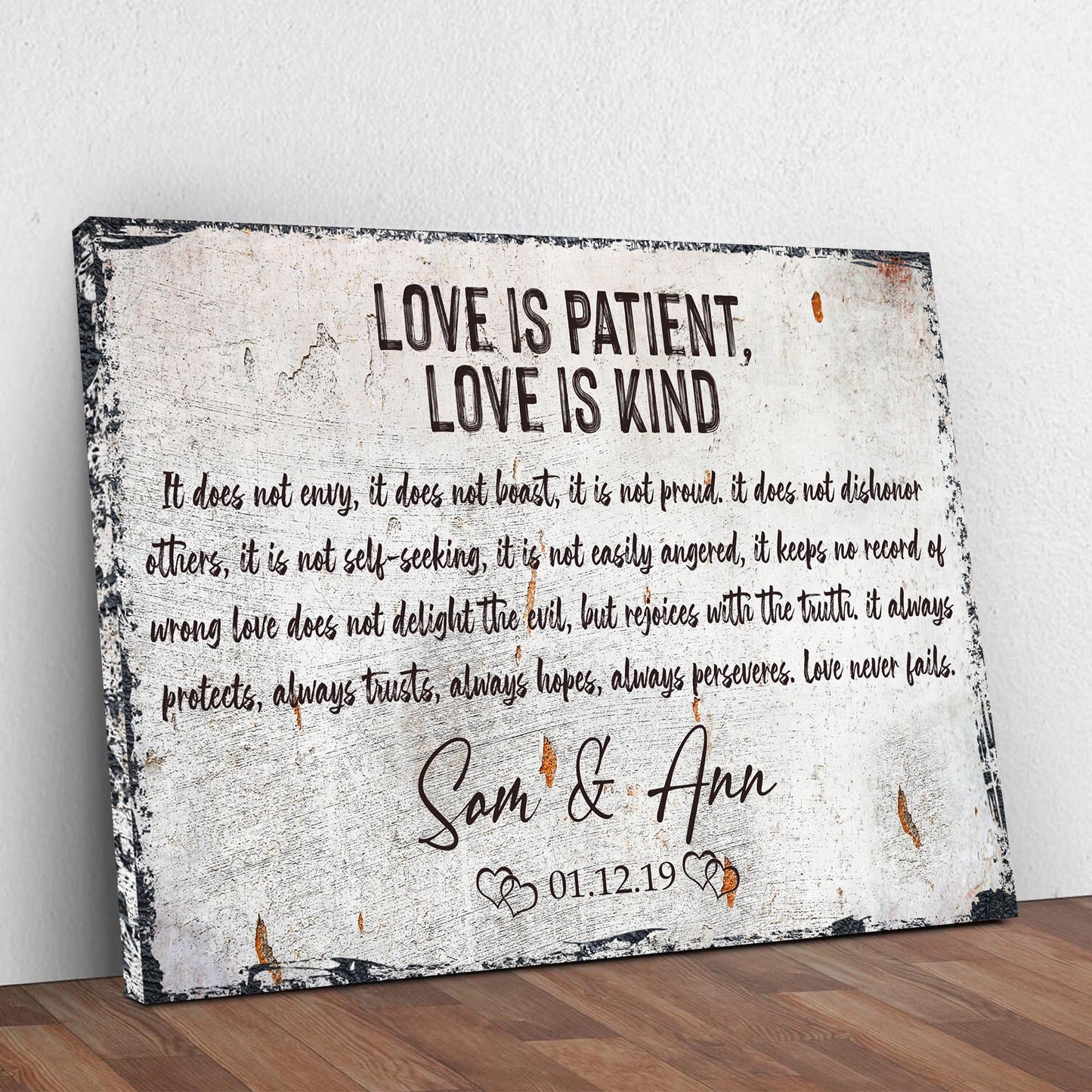Love Is Patient Love Is Kind Faith Canvas Sign