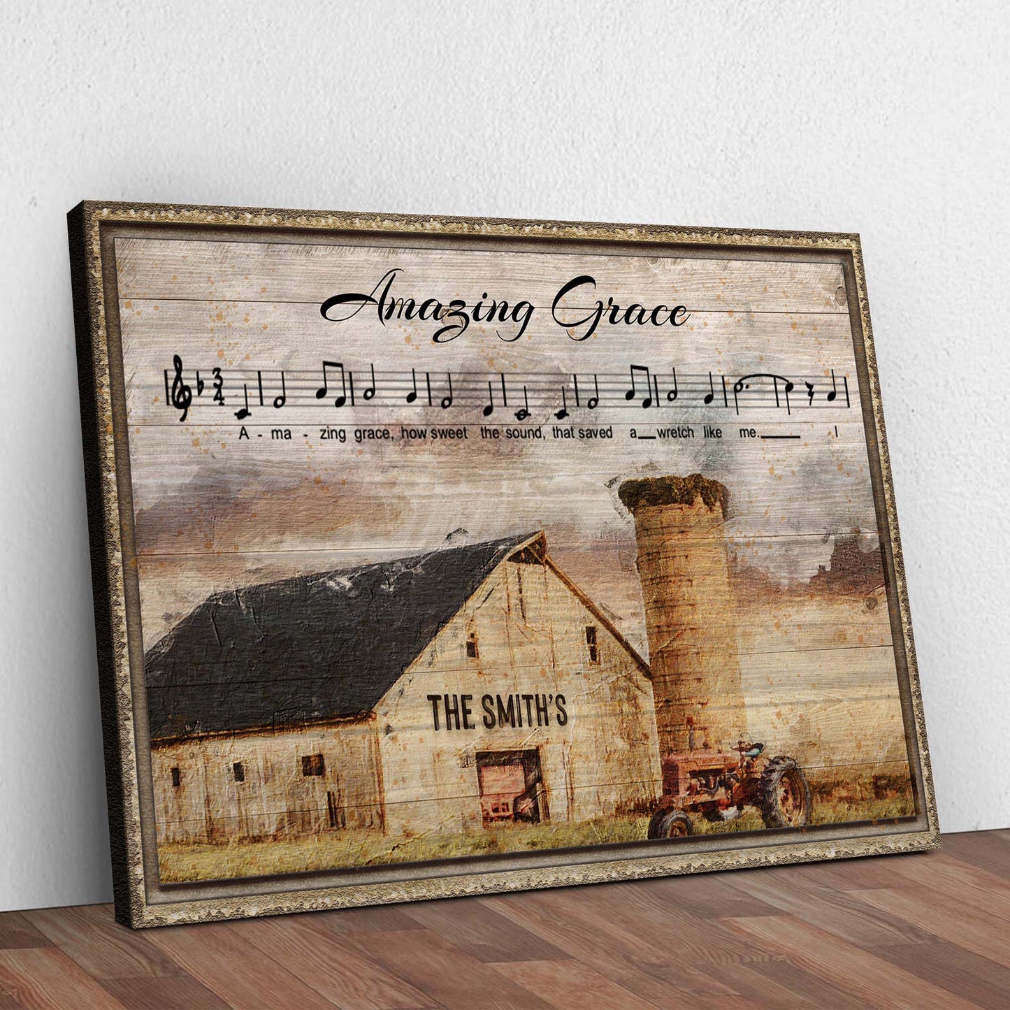 Amazing Grace Family Faith Canvas Sign II