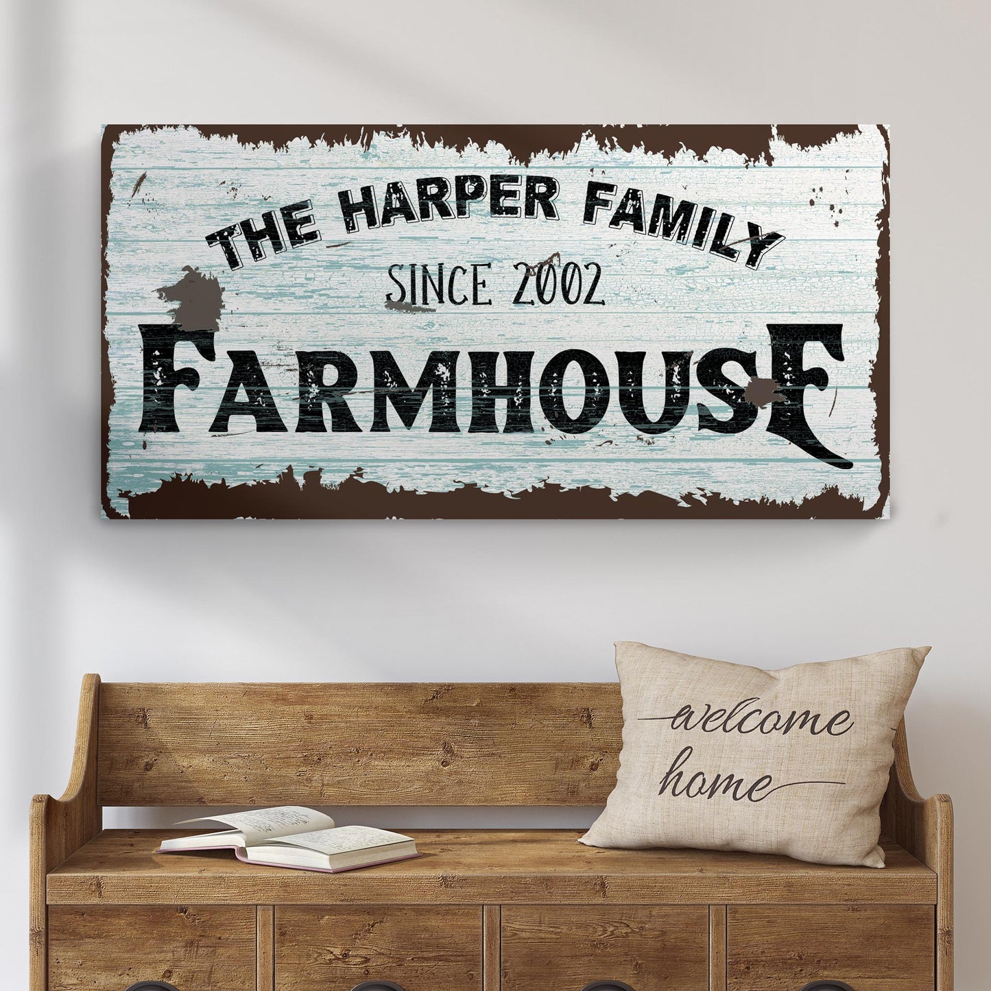 Family Farmhouse Personalized Canvas Sign IV