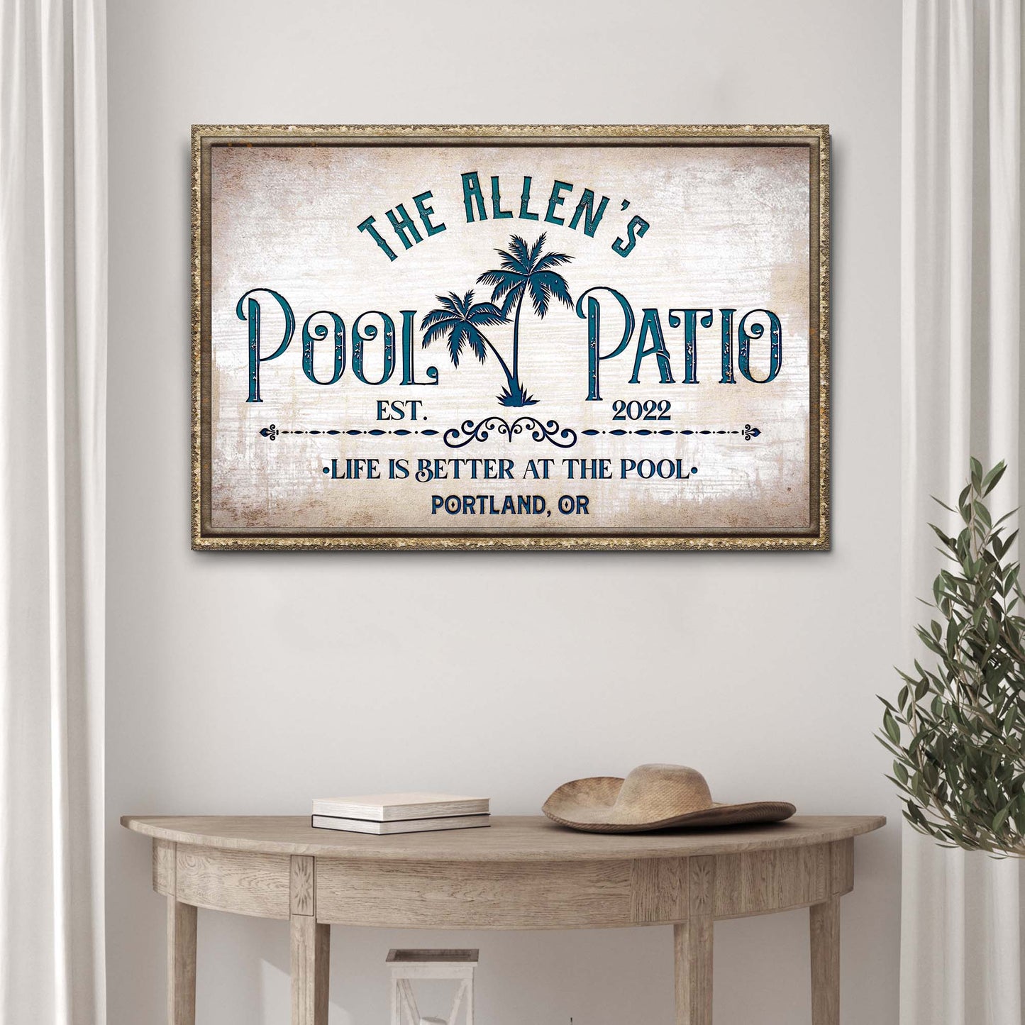 Life Is Better At The Pool And Patio Canvas Sign