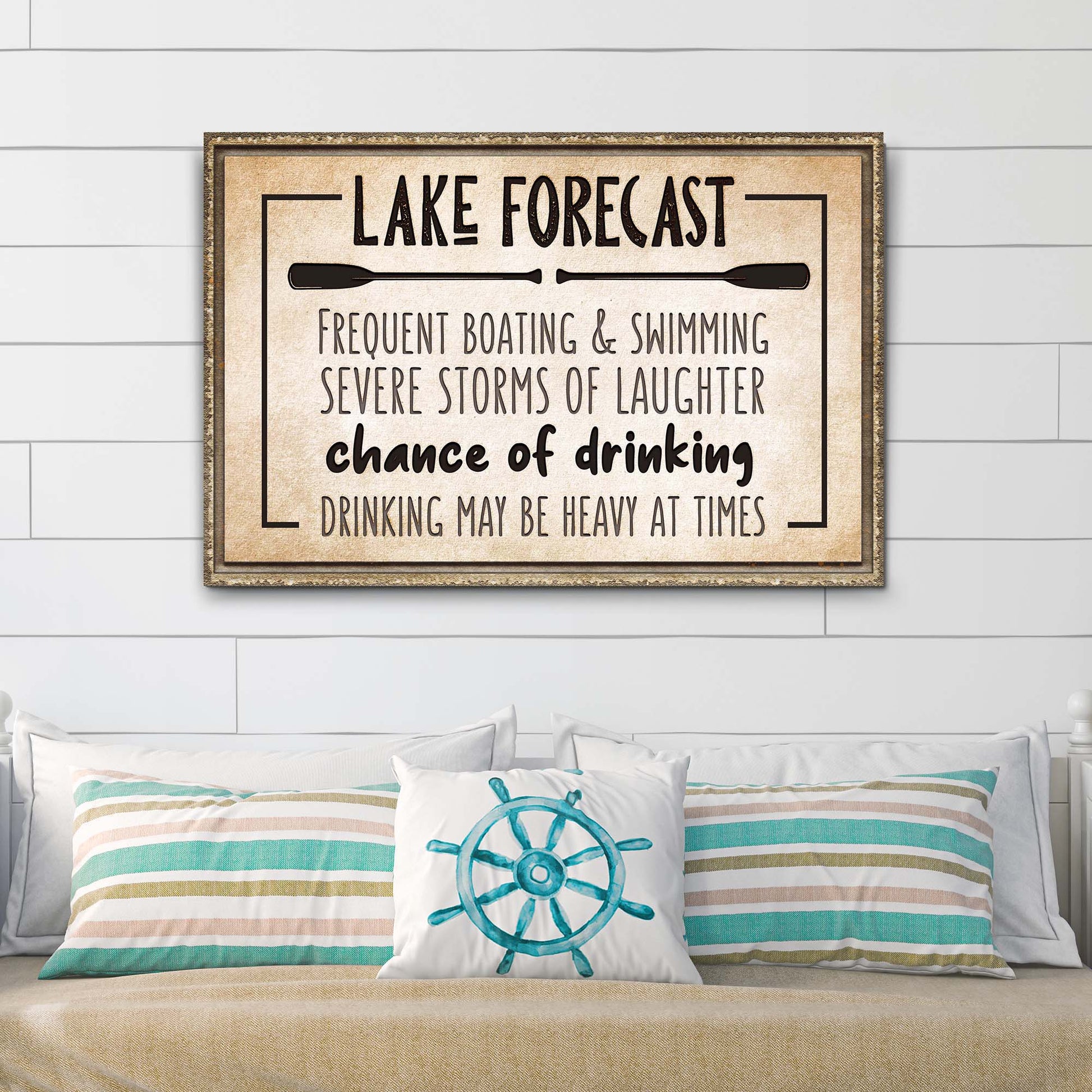 Lake Forecast canvas wall art sign - gallery wrapped UV-resistant ink made in USA
