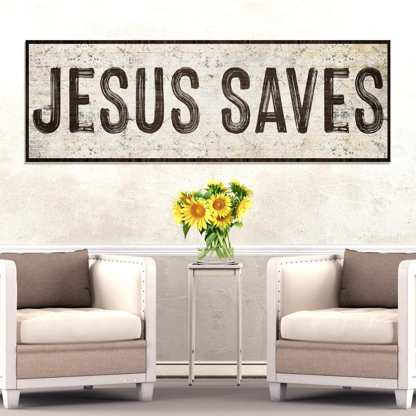 Jesus Saves Christian Faith Canvas Wall Art