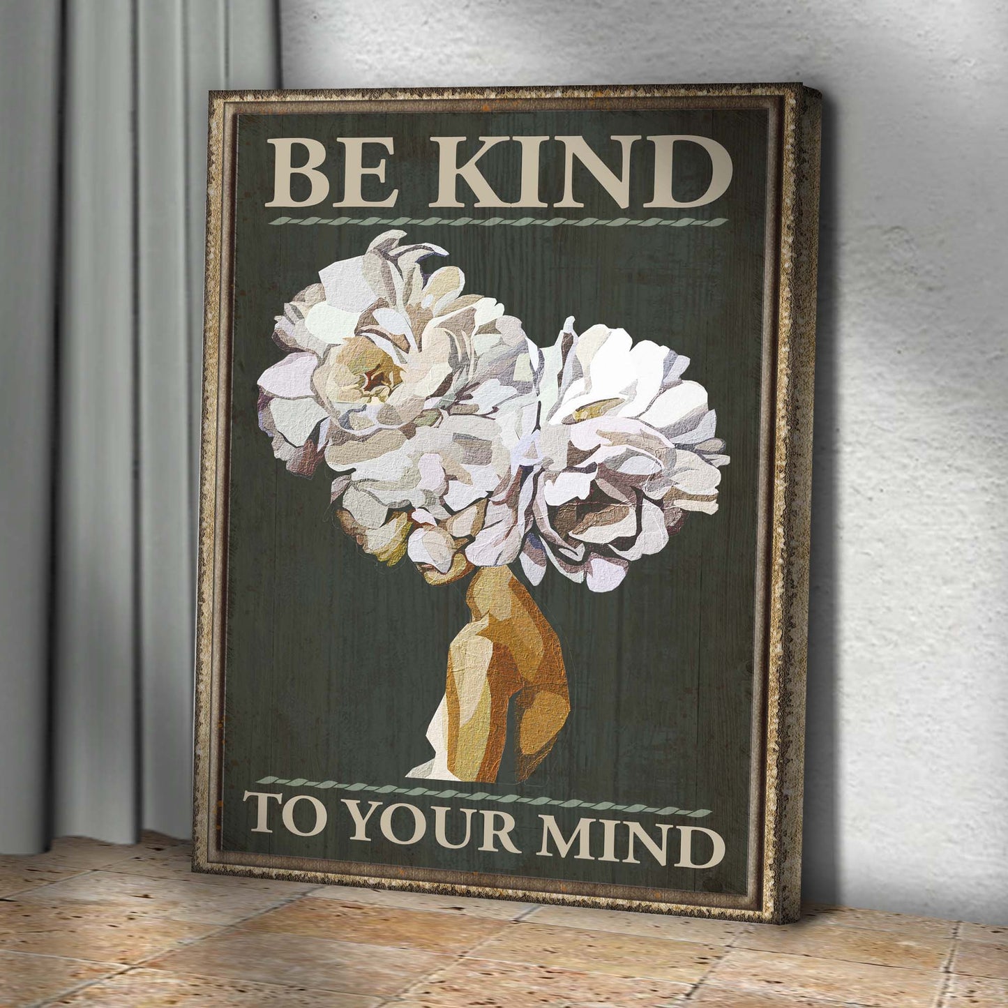 Be Kind To Your Mind Motivational Canvas Sign II