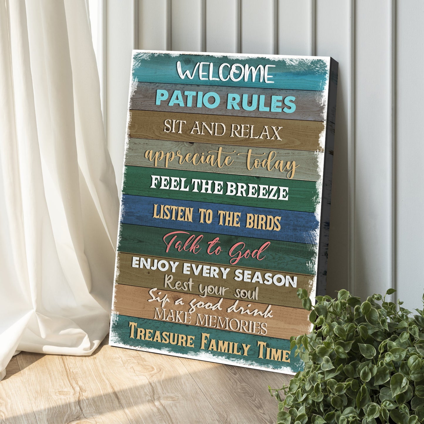 Patio Rules Personalized Canvas Sign