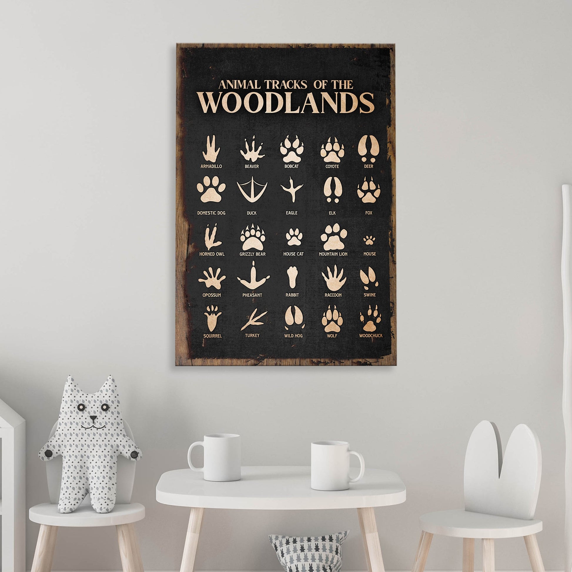 Animal Tracks Of The Woodlands canvas wall art guide