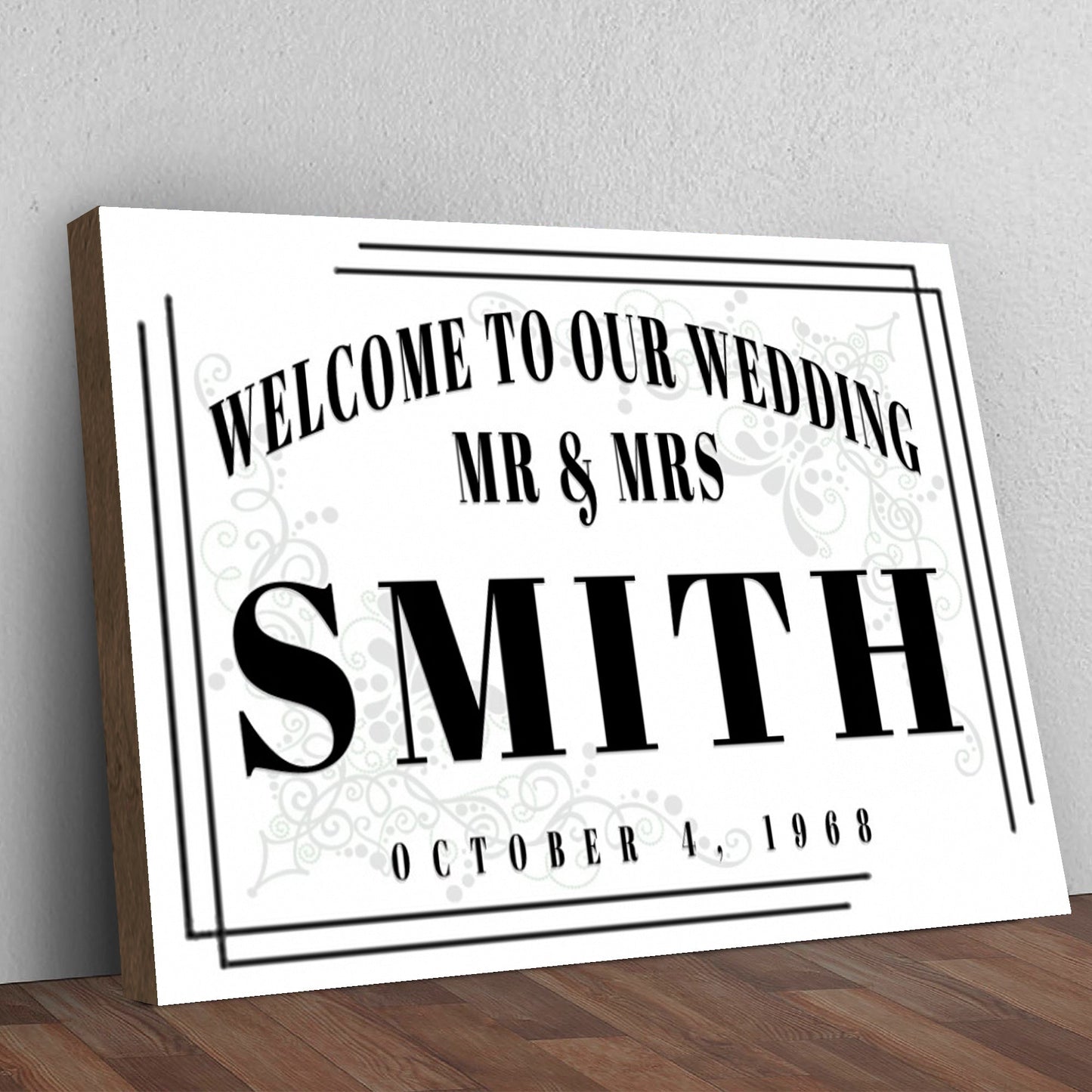 Welcome To Our Wedding Canvas Sign III