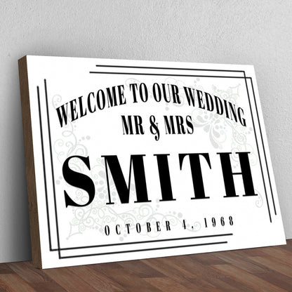 Welcome To Our Wedding Canvas Sign III