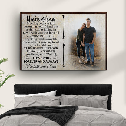 We're A Team Couple Canvas Sign V
