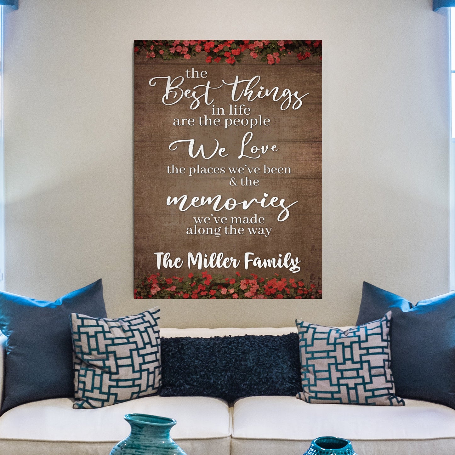Best Things In Life personalized family canvas sign design II