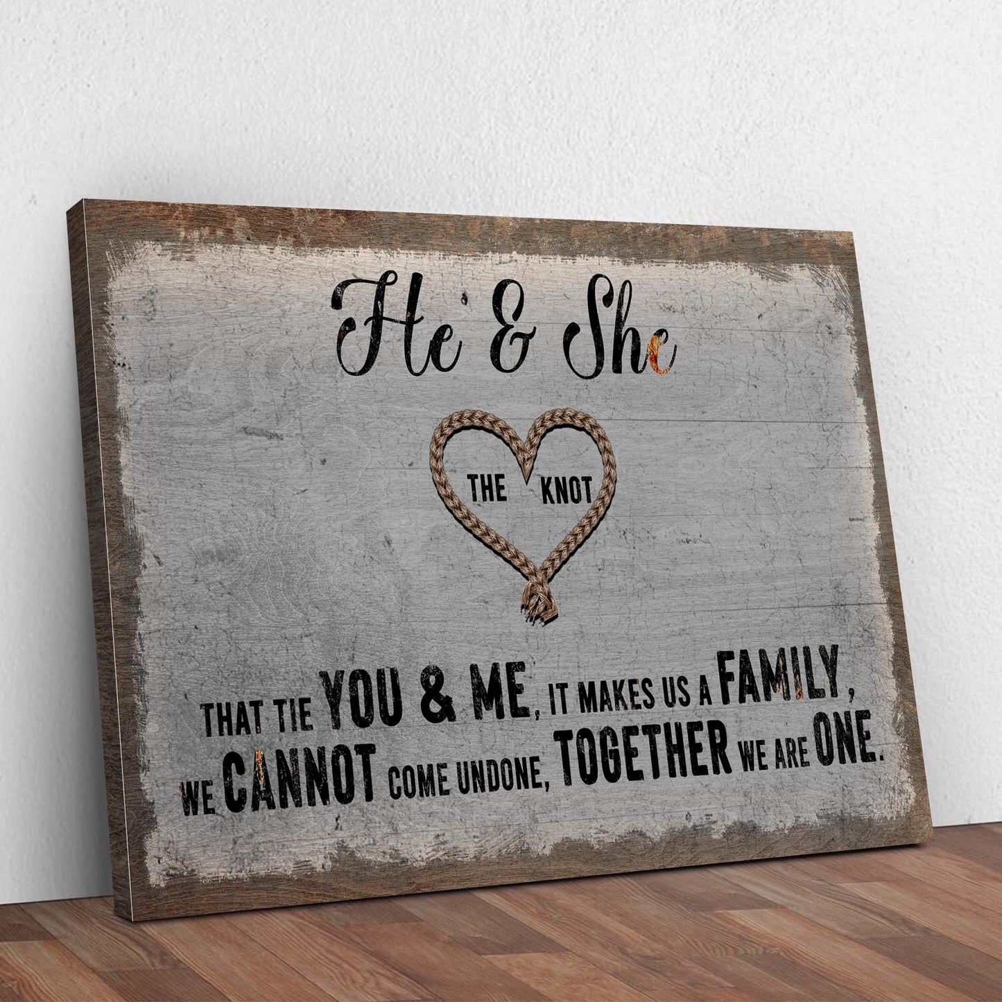 He And She You And Me Together Couple Canvas Sign
