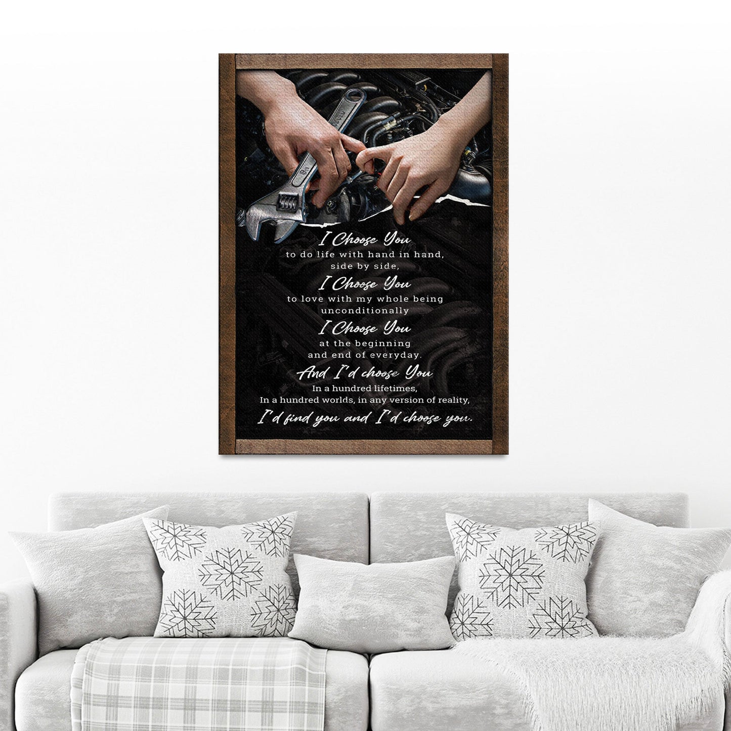 I'd Find You And I'd Choose You Couple Canvas Sign