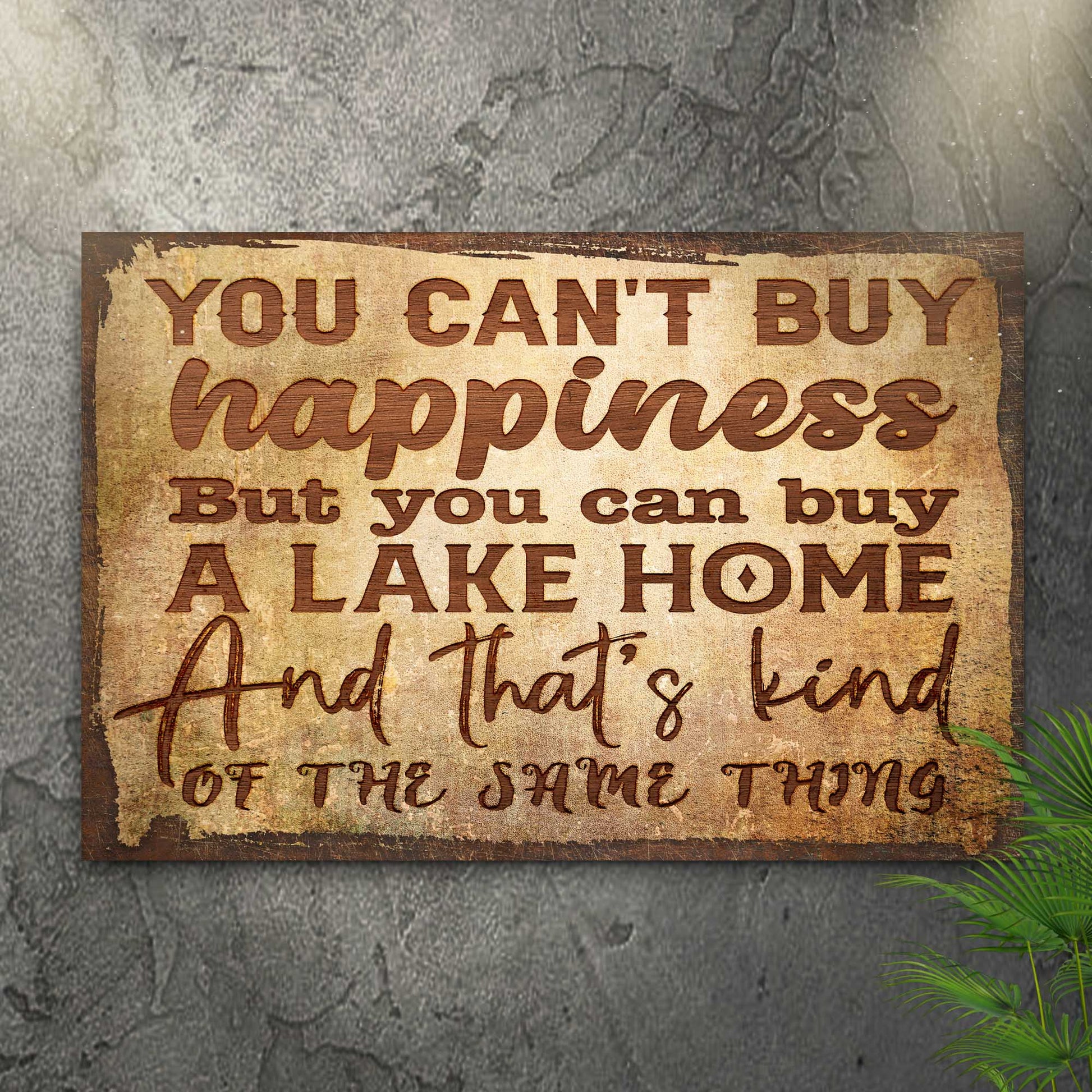 You Can't Buy Happiness But You Can Buy a Lake Home canvas wall art for lake house decor