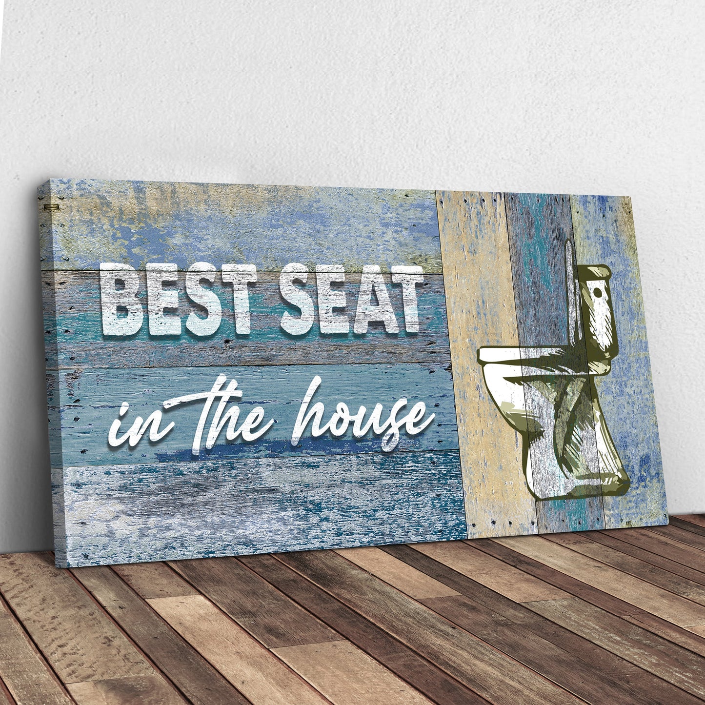 Best Seat In The House Bathroom Canvas Sign II