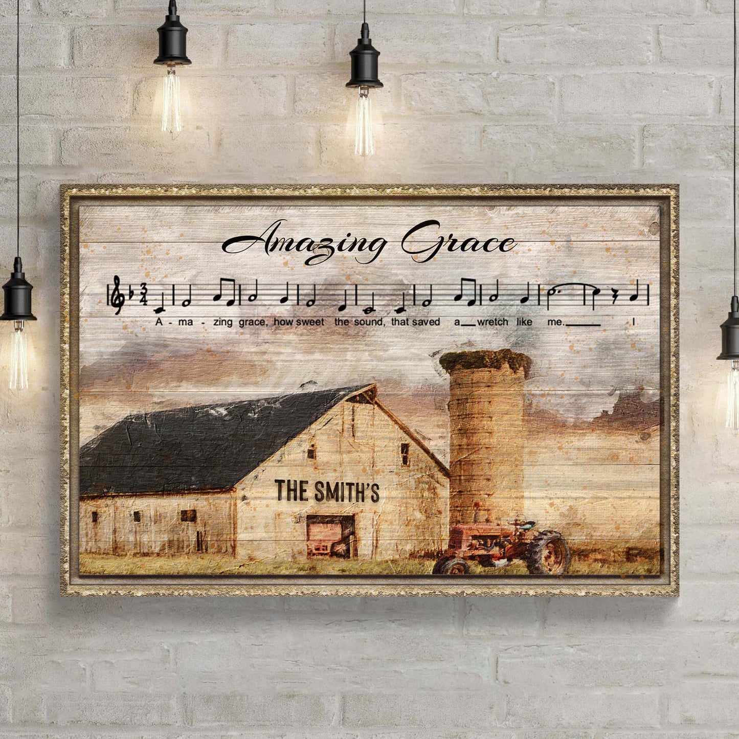 Amazing Grace Family Faith Canvas Sign II