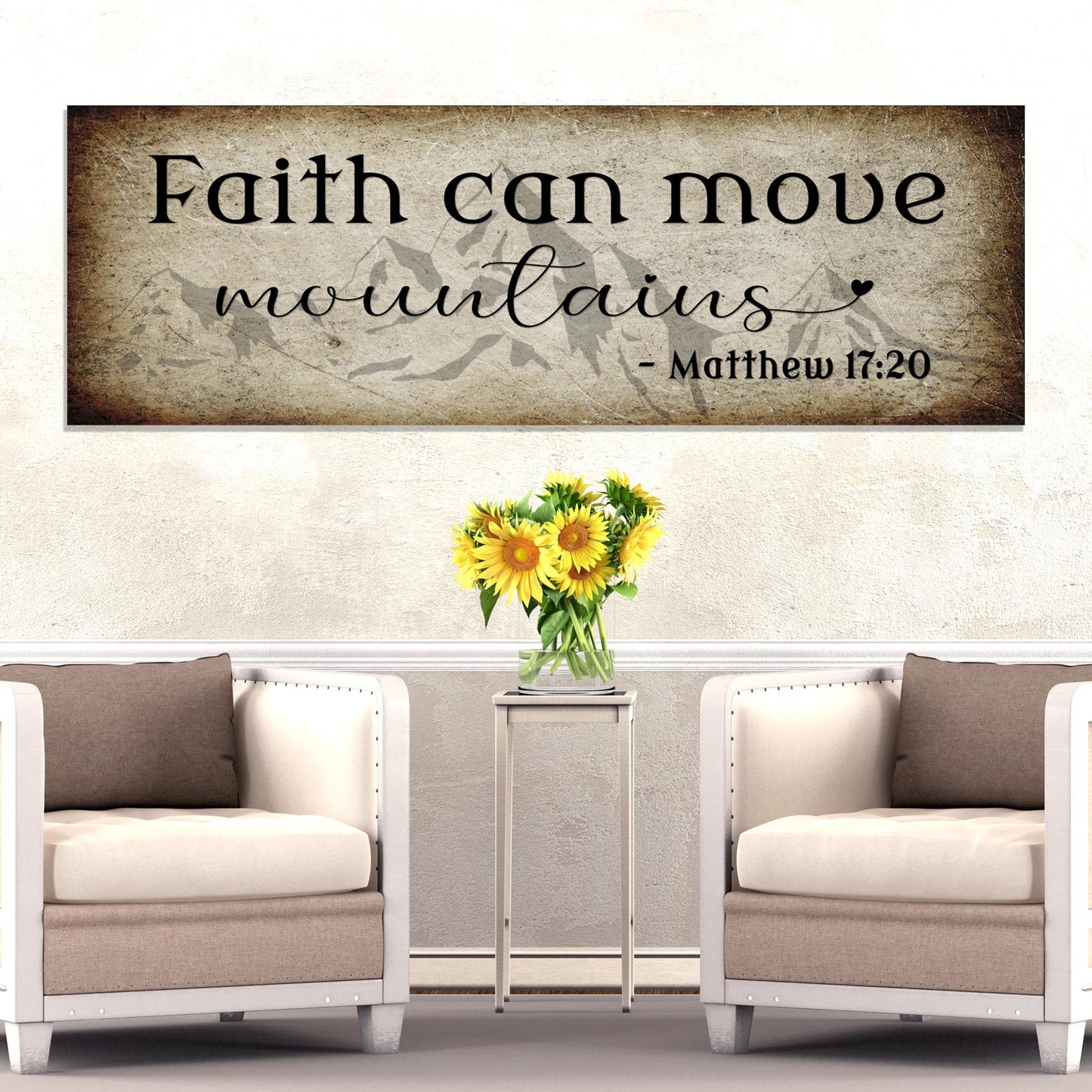 Matthew 17:20 Faith Can Move Mountains Canvas Wall Art