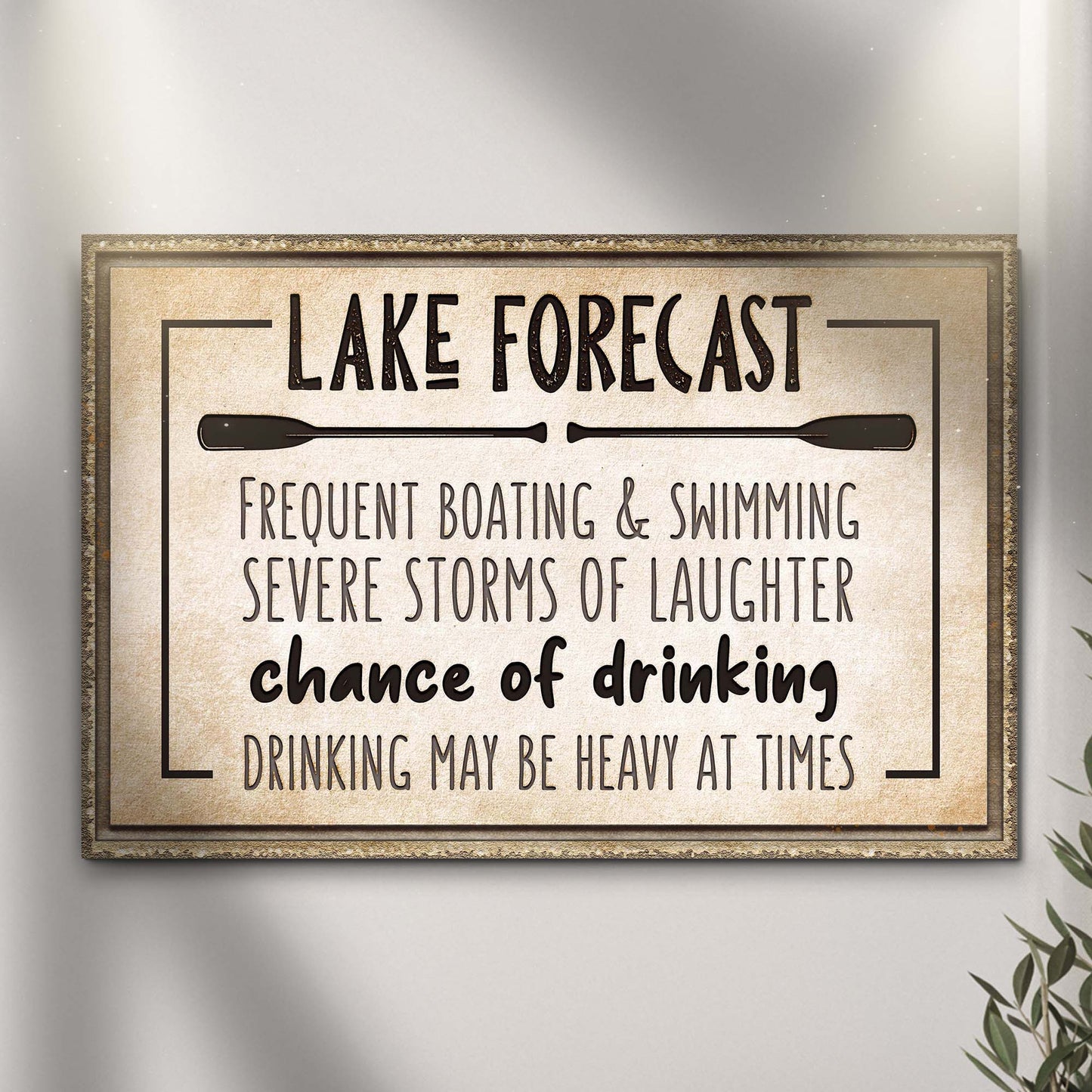 Lake Forecast Canvas Wall Art Sign