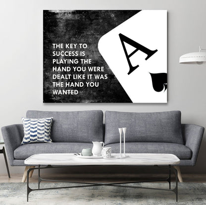Key To Success Ace Of Spades Canvas Wall Art