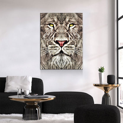 The King Lion Canvas Wall Art, Safari Animal Decor