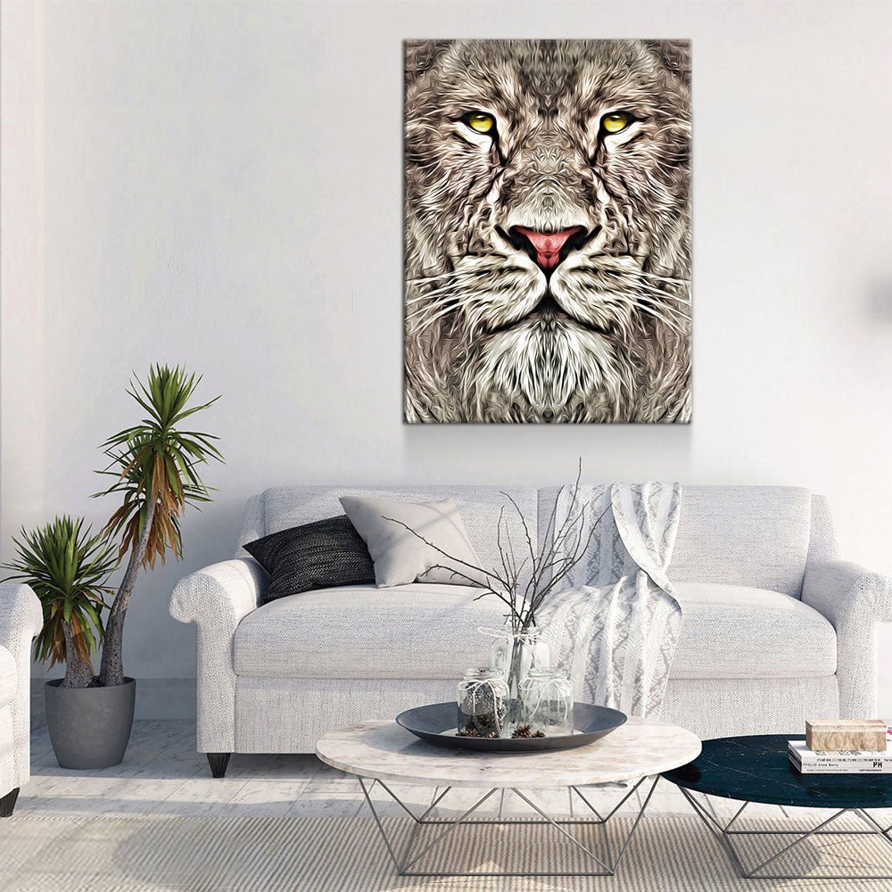 The King Lion Canvas Wall Art, Safari Animal Decor