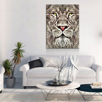 The King Lion Canvas Wall Art, Safari Animal Decor
