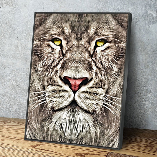 The King lion canvas wall art, safari animal decor