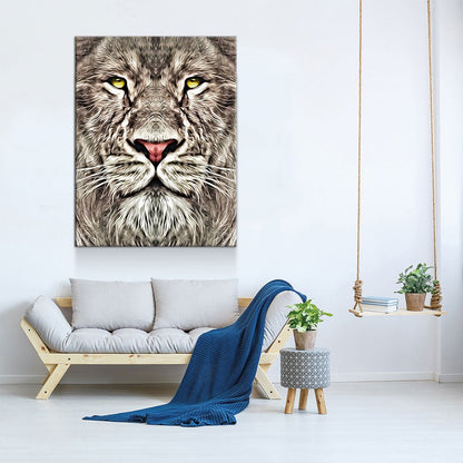 The King Lion Canvas Wall Art, Safari Animal Decor