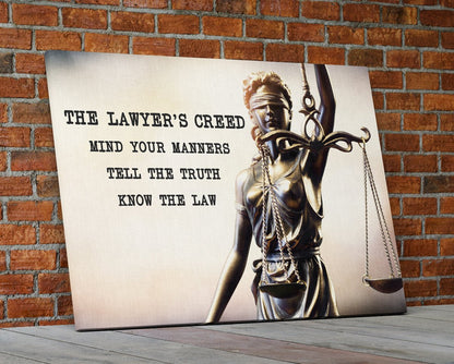The Lawyer's Creed Canvas Wall Art