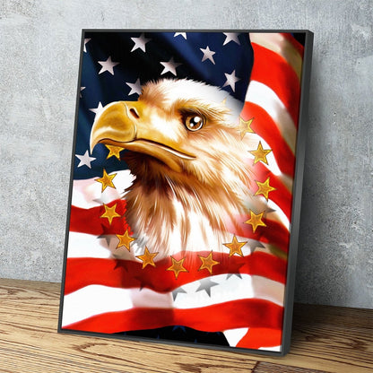 The Patriot canvas wall art with American flag and eagle