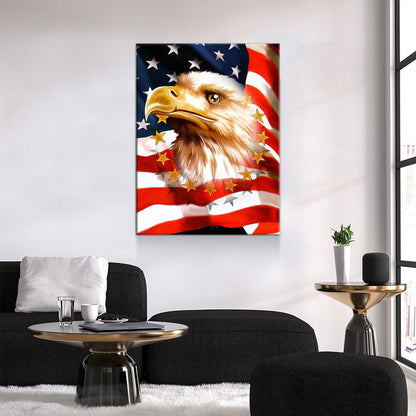 The Patriot Canvas Wall Art, American Flag Eagle Decor