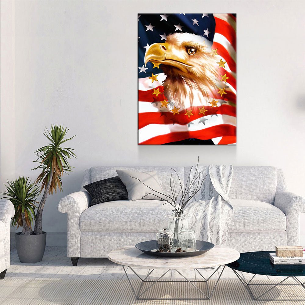 The Patriot Canvas Wall Art, American Flag Eagle Decor