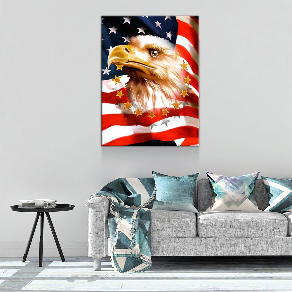 The Patriot Canvas Wall Art, American Flag Eagle Decor