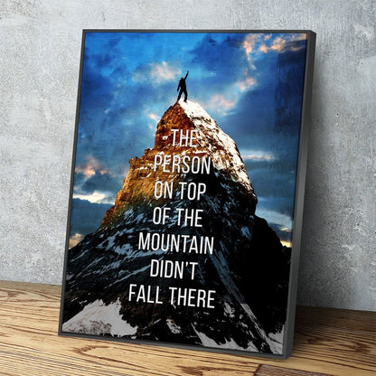 Top Of The Mountain Motivational Canvas Wall Art