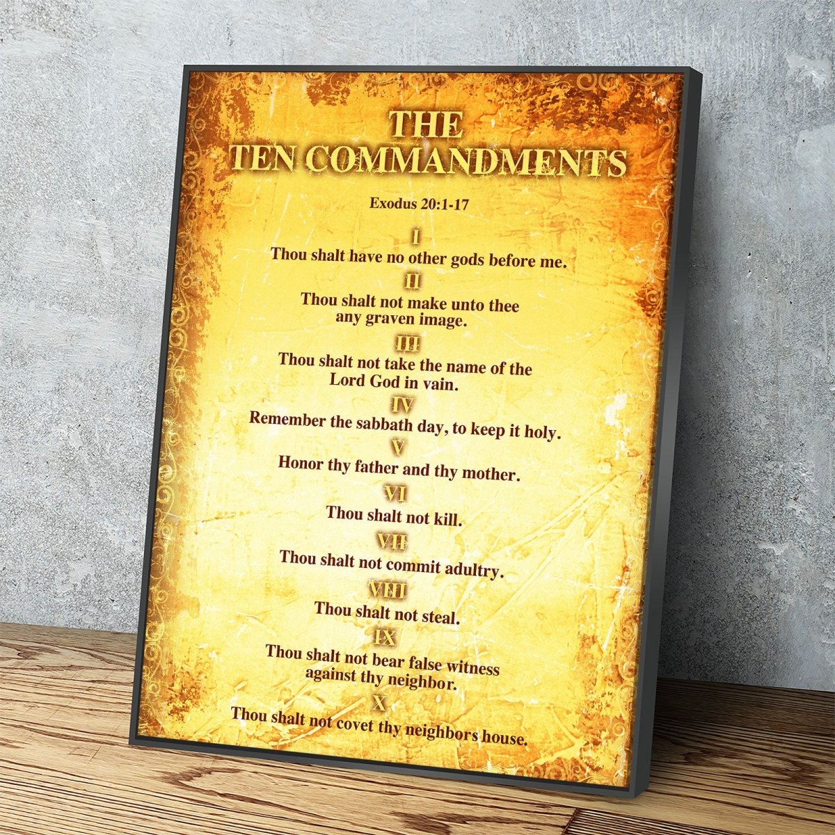 The Ten Commandments scripture canvas wall art