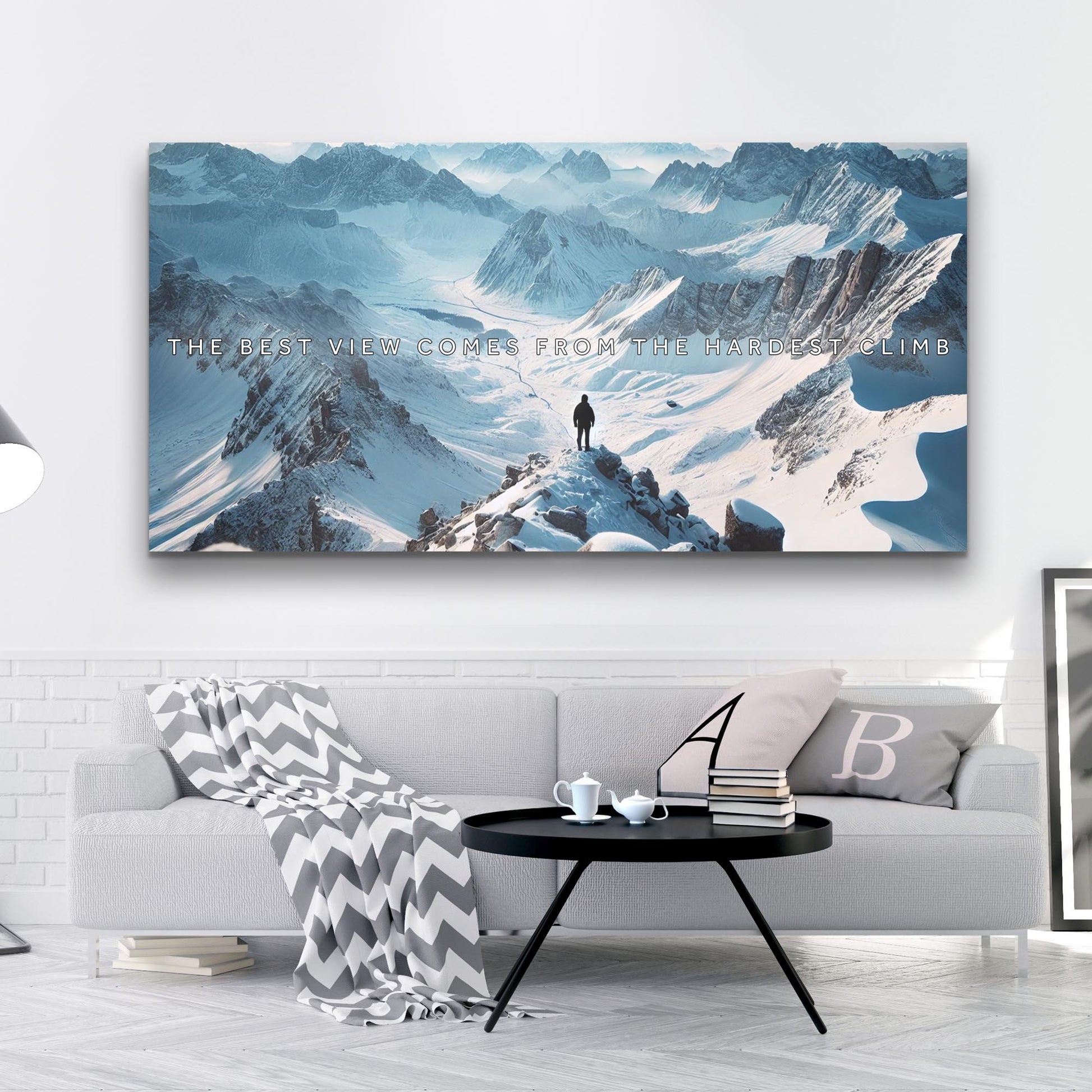The Best View mountain landscape canvas wall art with panoramic peaks and open skies