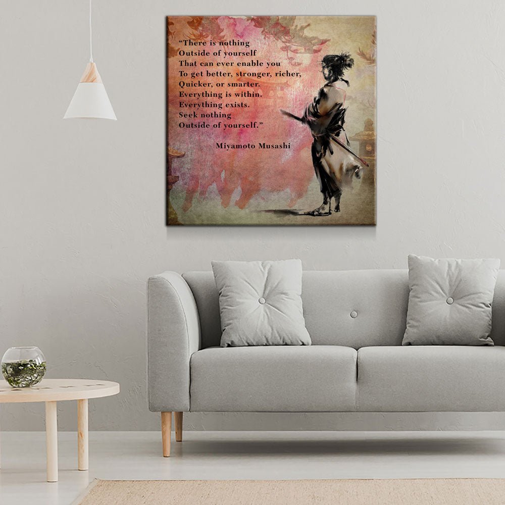 Miyamoto Musashi Samurai Quote Canvas Wall Art