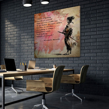 Miyamoto Musashi Samurai Quote Canvas Wall Art