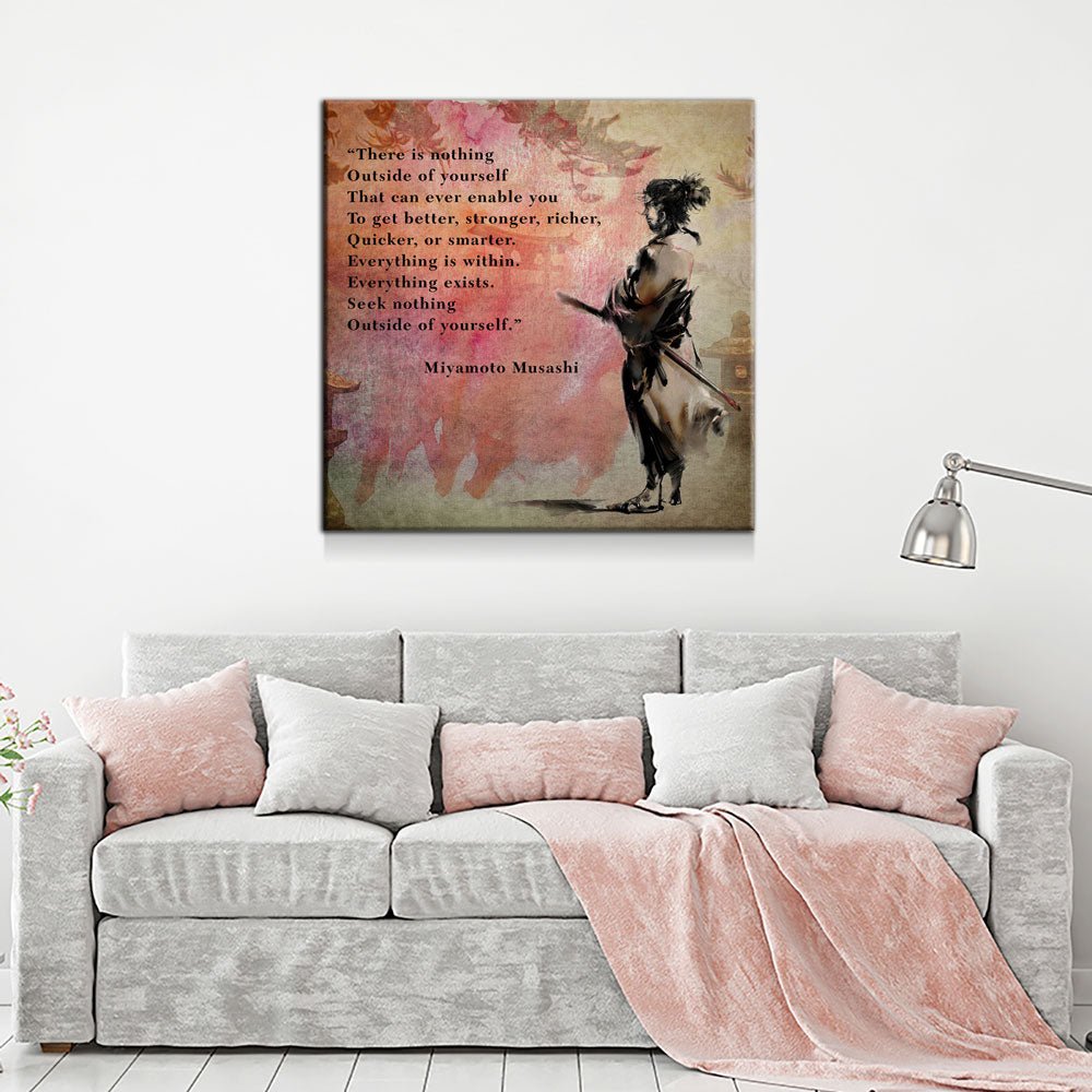 Miyamoto Musashi Samurai Quote Canvas Wall Art