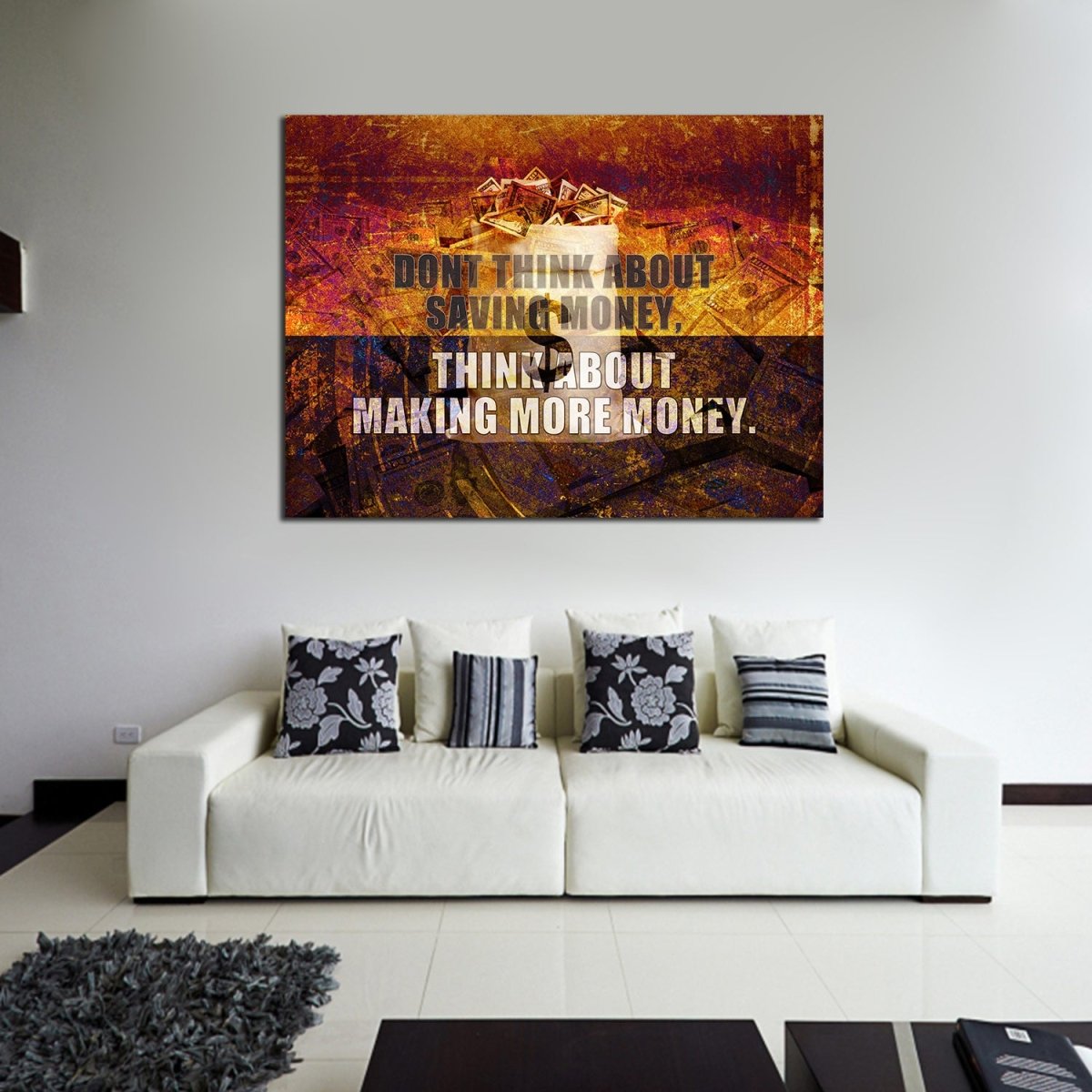 Think About Making More Money Motivational Canvas