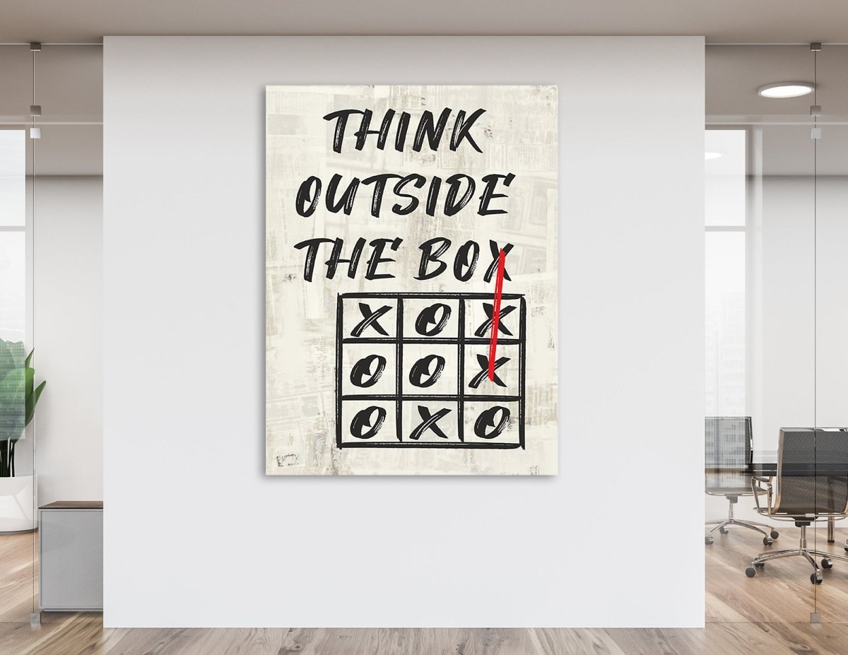 Think Outside The Box Motivational Canvas Wall Art