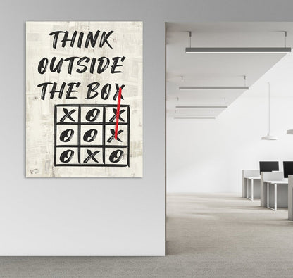Think Outside The Box motivational office canvas wall art