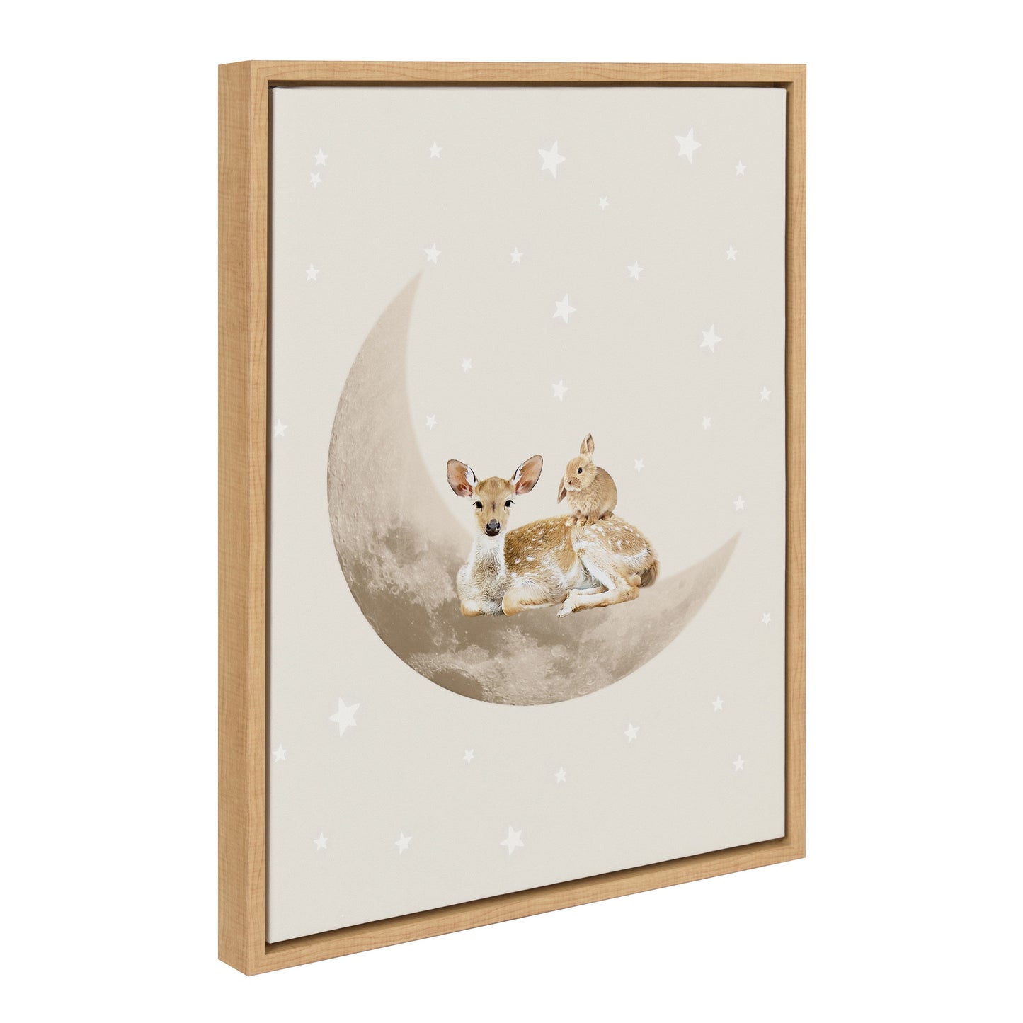 On the Moon Animals Canvas Wall Art