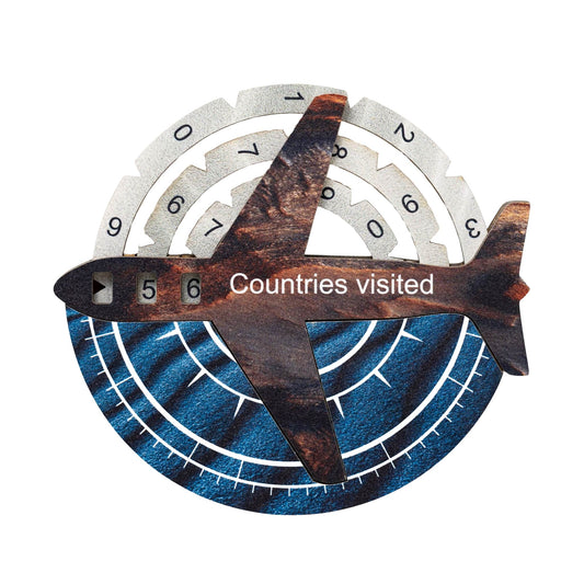 Wooden world map wall art in dune tones